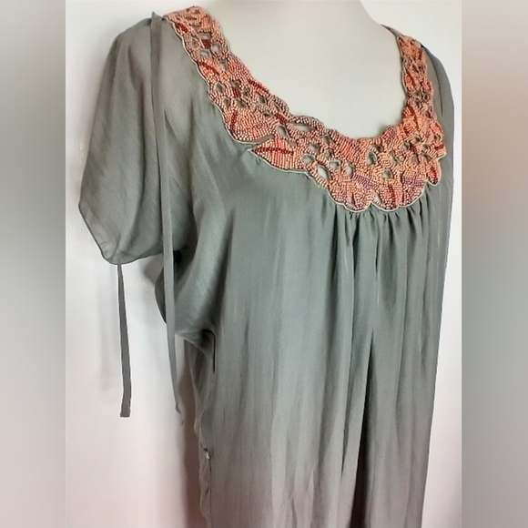 SEAGRASS SILK BEADED HANDMADE DRESS NWT - Picture 3 of 15